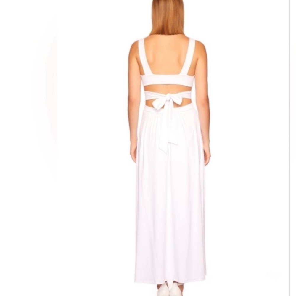Susana Monaco V Neck -Strap Back Tie Maxi Dress sz. L - Picture 3 of 5